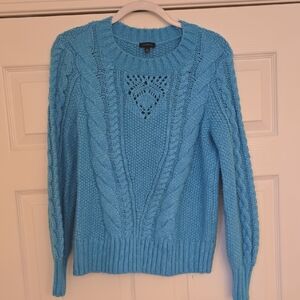 Talbots Light Blue Cable Knit Sweater